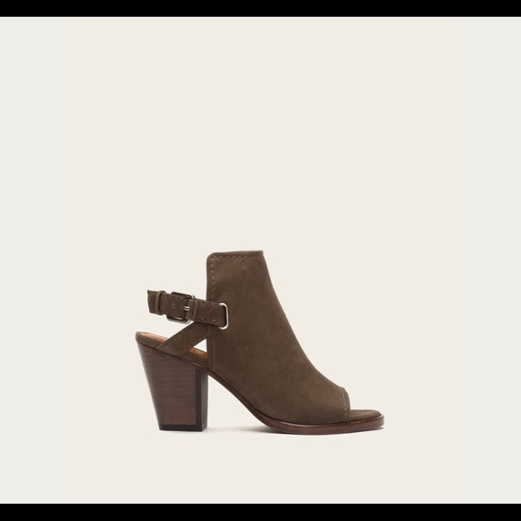 Frye Dani shield sling mule Sz 7.5 dark taupe - Picture 2 of 8